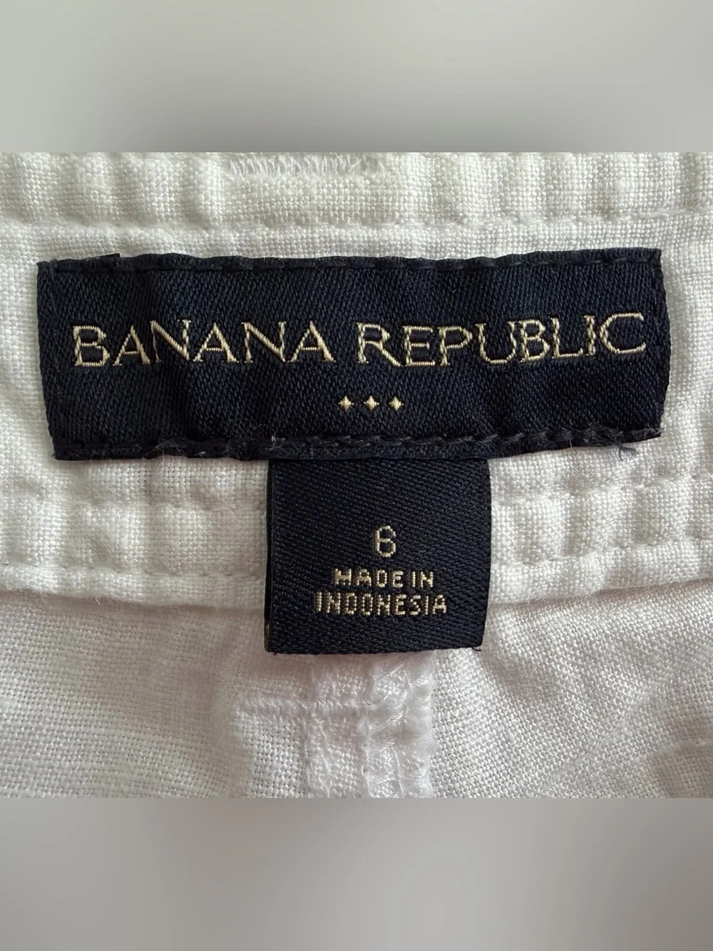 Banana Republic White Women’s Cargo Linen Capri Pants